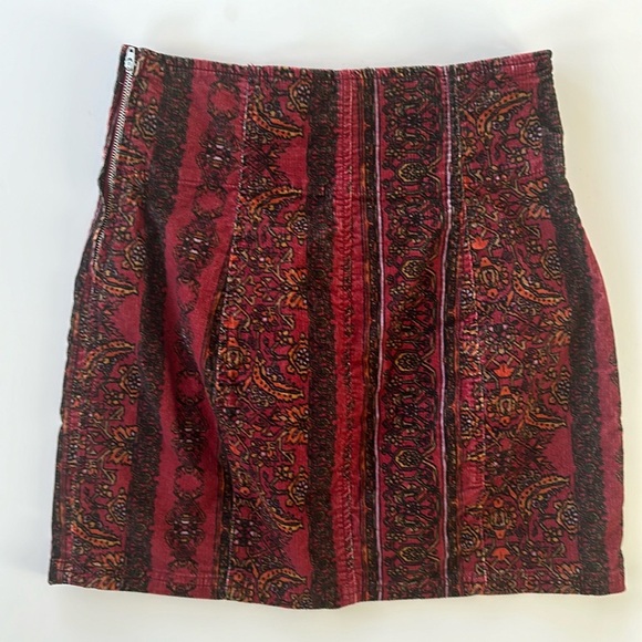 Free People Holding Onto A Dream Printed Cord Skirt - Picture 2 of 4